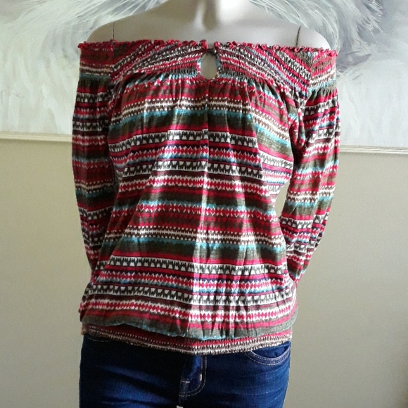 Lucky Brand Long sleeve Off shoulder top size M - Picture 1 of 8